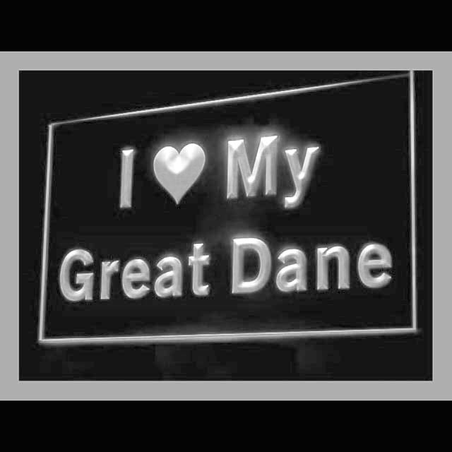 210089 I Love My Great Dane Pets Shop Home Decor Open Display illuminated Night Light Neon Sign 16 Color By Remote