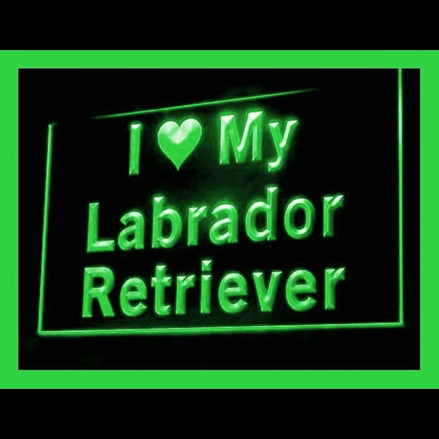 210091 I Love My Labrador Retriever Pets Shop Home Decor Open Display illuminated Night Light Neon Sign 16 Color By Remote
