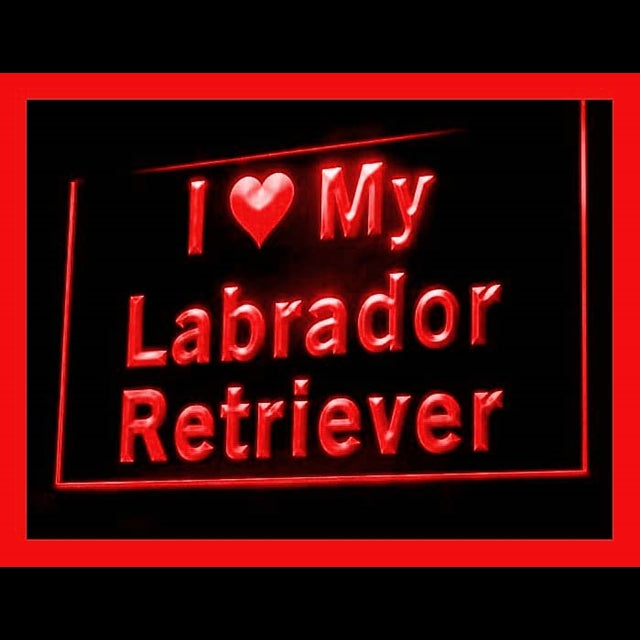 210091 I Love My Labrador Retriever Pets Shop Home Decor Open Display illuminated Night Light Neon Sign 16 Color By Remote