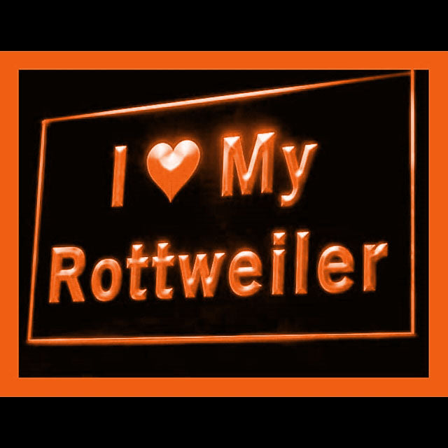 210094 I Love My Rottweiler Pets Shop Home Decor Open Display illuminated Night Light Neon Sign 16 Color By Remote