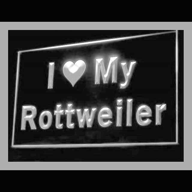210094 I Love My Rottweiler Pets Shop Home Decor Open Display illuminated Night Light Neon Sign 16 Color By Remote