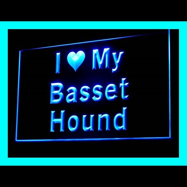210100 I Love My Basset Hound Pets Shop Home Decor Open Display illuminated Night Light Neon Sign 16 Color By Remote