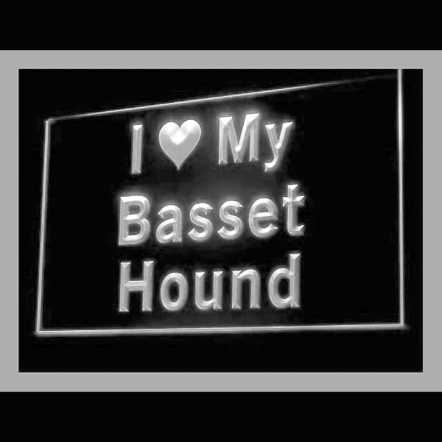 210100 I Love My Basset Hound Pets Shop Home Decor Open Display illuminated Night Light Neon Sign 16 Color By Remote