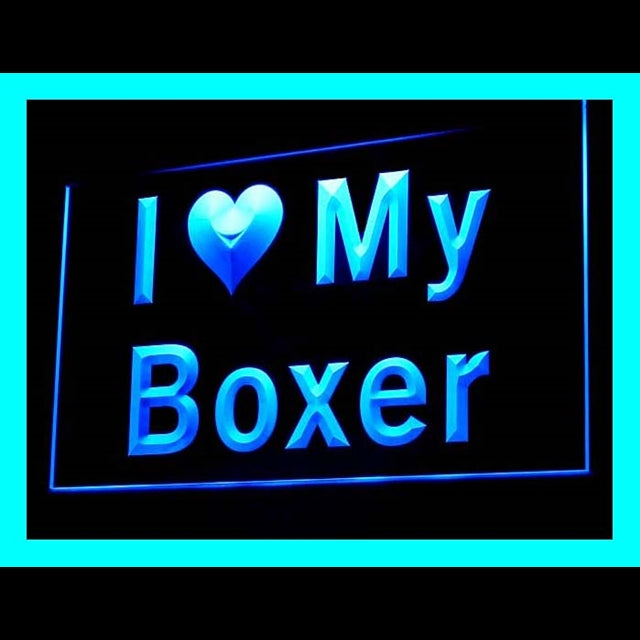 210104 I Love My Boxer Pets Shop Home Decor Open Display illuminated Night Light Neon Sign 16 Color By Remote