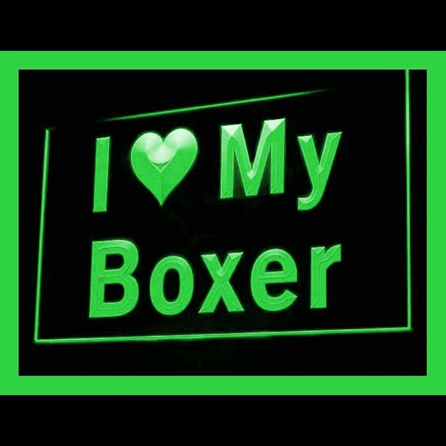 210104 I Love My Boxer Pets Shop Home Decor Open Display illuminated Night Light Neon Sign 16 Color By Remote