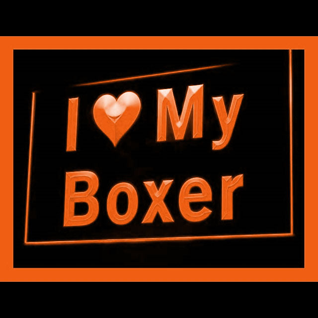 210104 I Love My Boxer Pets Shop Home Decor Open Display illuminated Night Light Neon Sign 16 Color By Remote