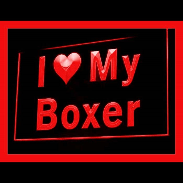 210104 I Love My Boxer Pets Shop Home Decor Open Display illuminated Night Light Neon Sign 16 Color By Remote