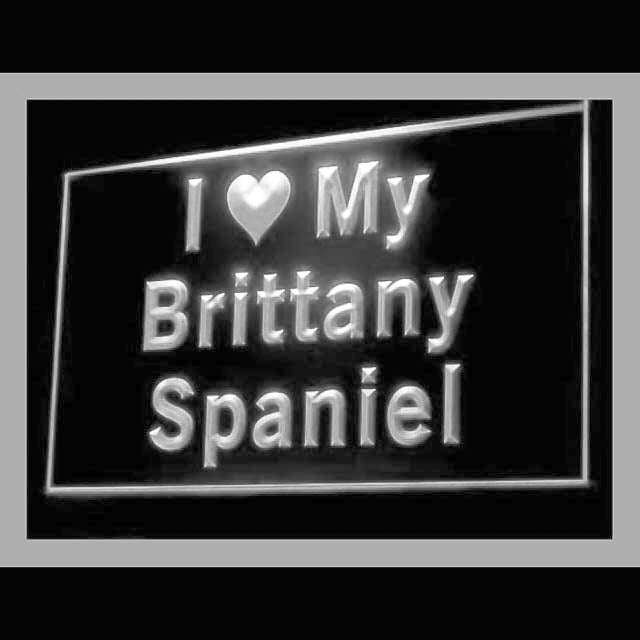 210105 I Love My Brittany Spaniel Pets Shop Home Decor Open Display illuminated Night Light Neon Sign 16 Color By Remote