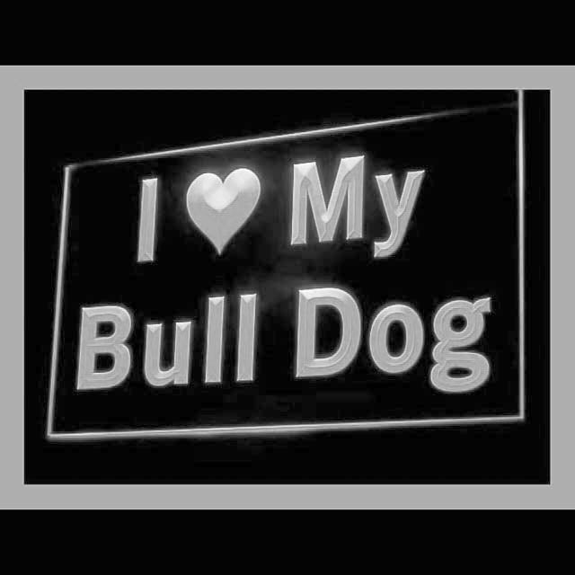 210106 I Love My Bull Dog Pets Shop Home Decor Open Display illuminated Night Light Neon Sign 16 Color By Remote
