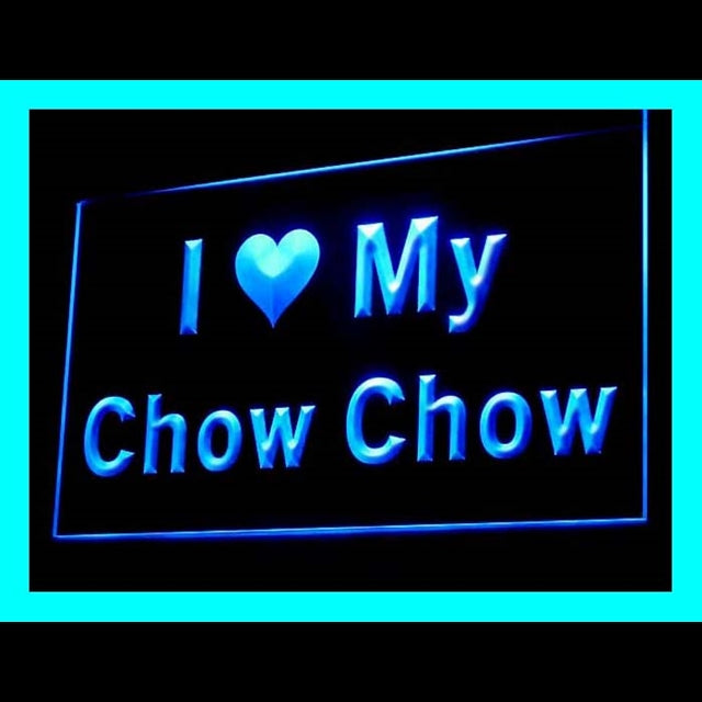 210107 I Love My Chow Chow Pets Shop Home Decor Open Display illuminated Night Light Neon Sign 16 Color By Remote