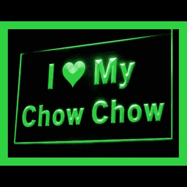 210107 I Love My Chow Chow Pets Shop Home Decor Open Display illuminated Night Light Neon Sign 16 Color By Remote