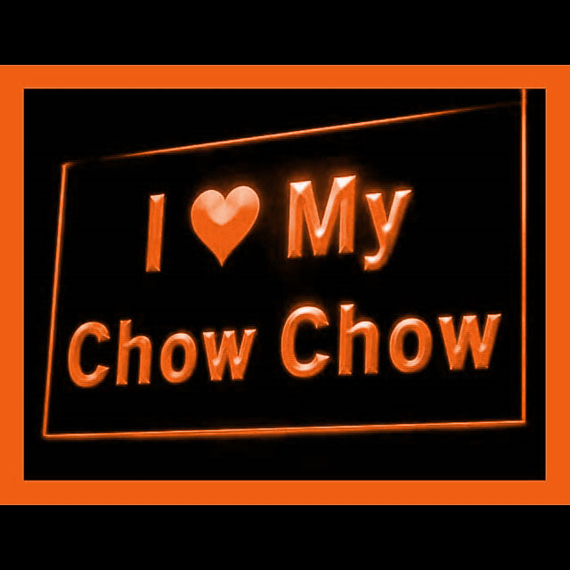 210107 I Love My Chow Chow Pets Shop Home Decor Open Display illuminated Night Light Neon Sign 16 Color By Remote