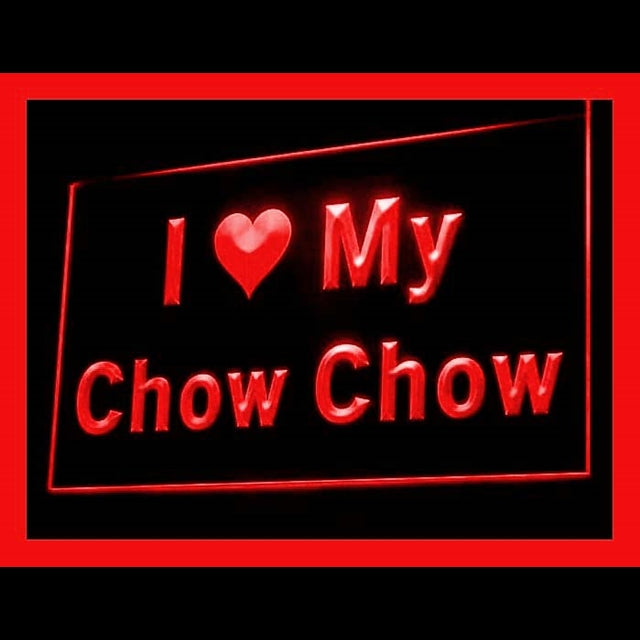 210107 I Love My Chow Chow Pets Shop Home Decor Open Display illuminated Night Light Neon Sign 16 Color By Remote