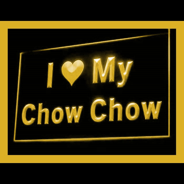210107 I Love My Chow Chow Pets Shop Home Decor Open Display illuminated Night Light Neon Sign 16 Color By Remote