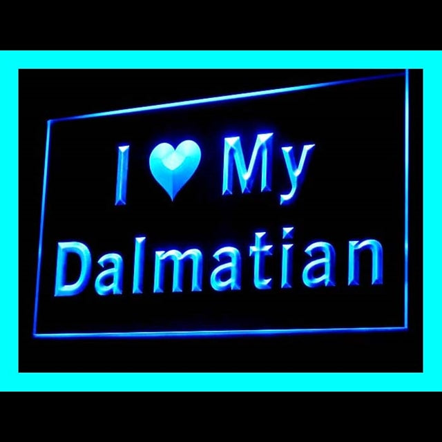 210109 I Love My Dalmatian Pets Shop Home Decor Open Display illuminated Night Light Neon Sign 16 Color By Remote