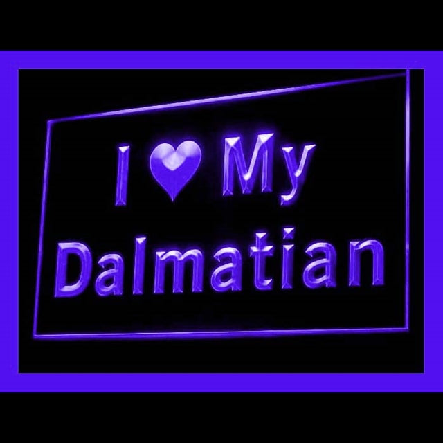 210109 I Love My Dalmatian Pets Shop Home Decor Open Display illuminated Night Light Neon Sign 16 Color By Remote