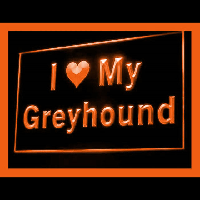 210111 I Love My Greyhound Pets Shop Home Decor Open Display illuminated Night Light Neon Sign 16 Color By Remote