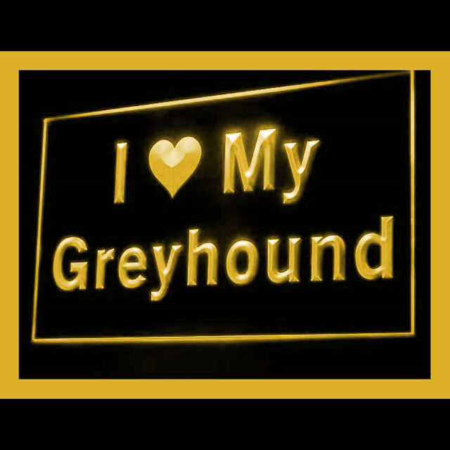 210111 I Love My Greyhound Pets Shop Home Decor Open Display illuminated Night Light Neon Sign 16 Color By Remote
