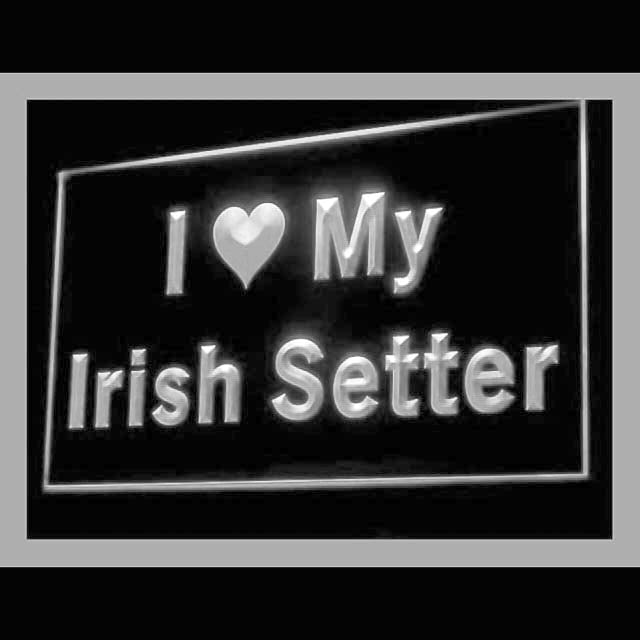 210112 I Love My Irish Setter Pets Shop Home Decor Open Display illuminated Night Light Neon Sign 16 Color By Remote