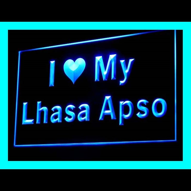 210113 I Love My Lhasa Apso Pets Shop Home Decor Open Display illuminated Night Light Neon Sign 16 Color By Remote