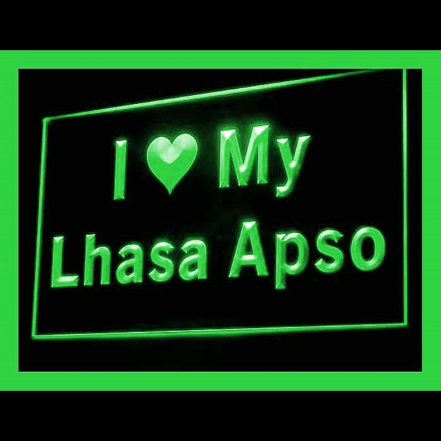 210113 I Love My Lhasa Apso Pets Shop Home Decor Open Display illuminated Night Light Neon Sign 16 Color By Remote