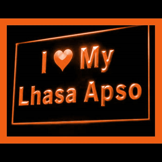 210113 I Love My Lhasa Apso Pets Shop Home Decor Open Display illuminated Night Light Neon Sign 16 Color By Remote