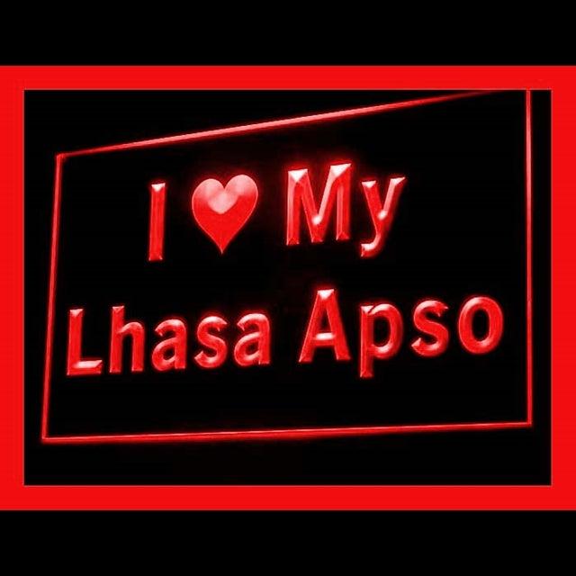 210113 I Love My Lhasa Apso Pets Shop Home Decor Open Display illuminated Night Light Neon Sign 16 Color By Remote
