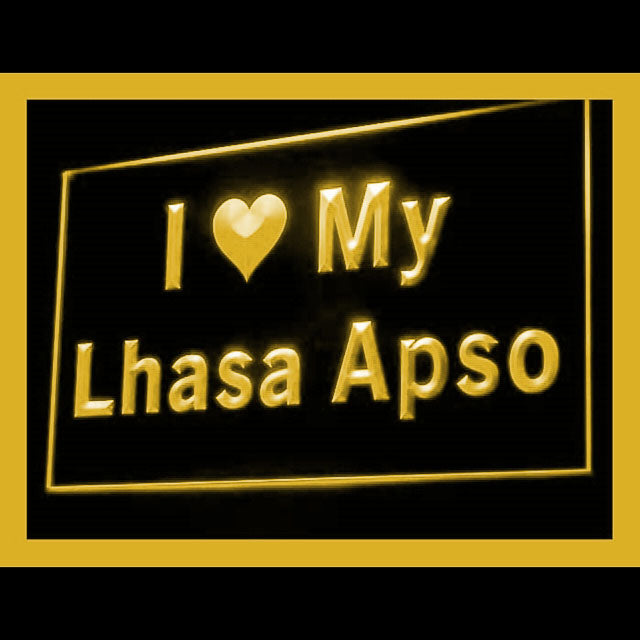 210113 I Love My Lhasa Apso Pets Shop Home Decor Open Display illuminated Night Light Neon Sign 16 Color By Remote