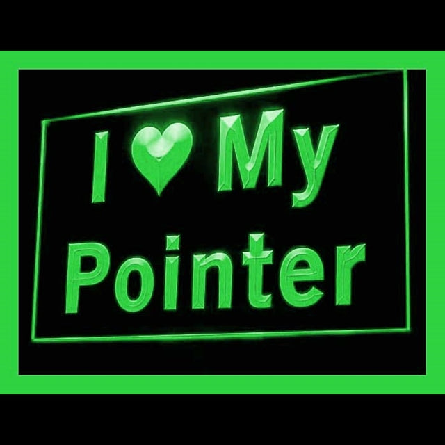 210117 I Love My Pointer Pets Shop Home Decor Open Display illuminated Night Light Neon Sign 16 Color By Remote