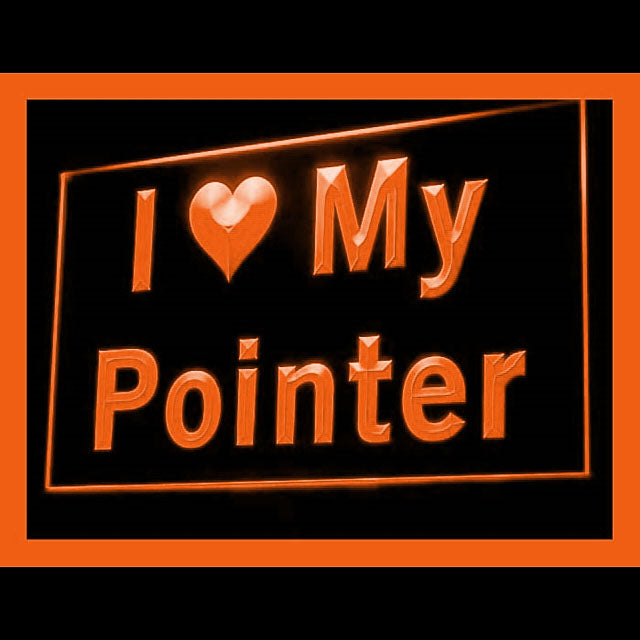 210117 I Love My Pointer Pets Shop Home Decor Open Display illuminated Night Light Neon Sign 16 Color By Remote