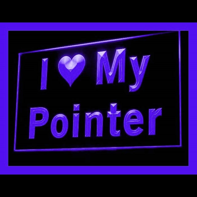 210117 I Love My Pointer Pets Shop Home Decor Open Display illuminated Night Light Neon Sign 16 Color By Remote