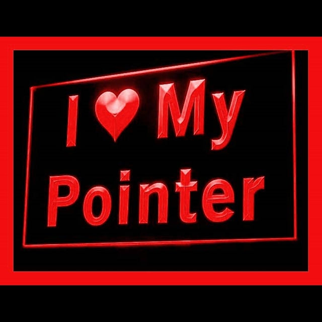 210117 I Love My Pointer Pets Shop Home Decor Open Display illuminated Night Light Neon Sign 16 Color By Remote