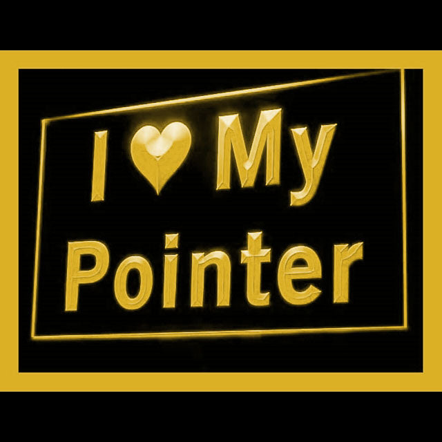 210117 I Love My Pointer Pets Shop Home Decor Open Display illuminated Night Light Neon Sign 16 Color By Remote