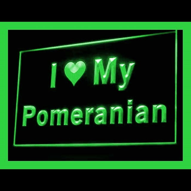 210118 I Love My Pomeranian Pets Shop Home Decor Open Display illuminated Night Light Neon Sign 16 Color By Remote