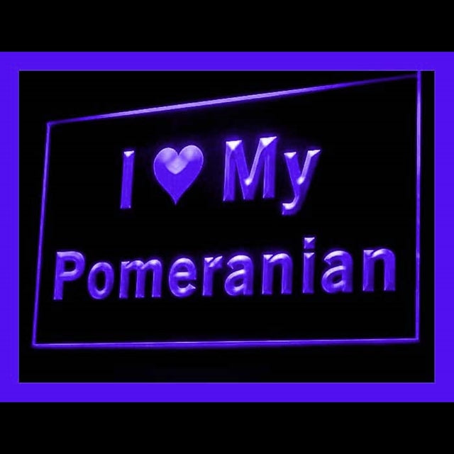 210118 I Love My Pomeranian Pets Shop Home Decor Open Display illuminated Night Light Neon Sign 16 Color By Remote