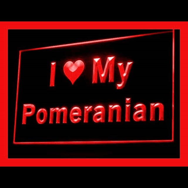 210118 I Love My Pomeranian Pets Shop Home Decor Open Display illuminated Night Light Neon Sign 16 Color By Remote