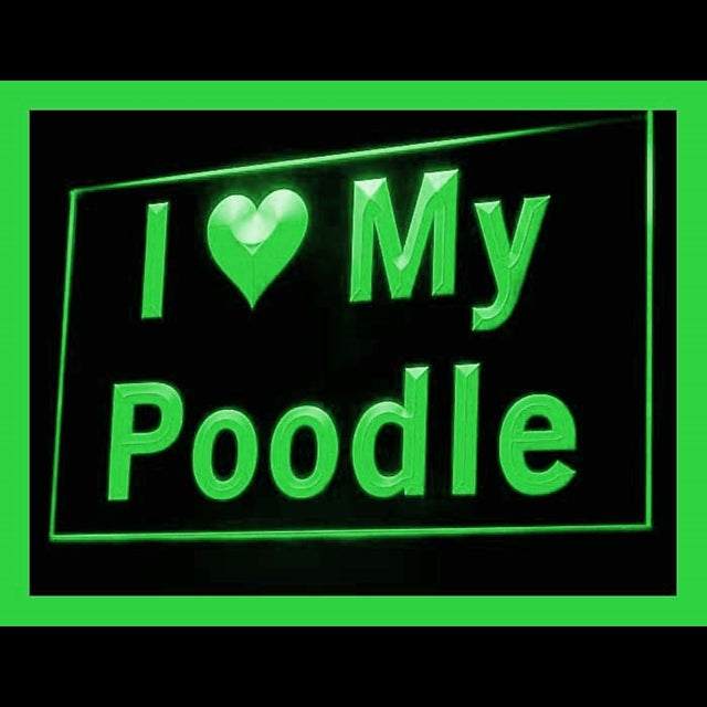 210119 I Love My Poodle Pets Shop Home Decor Open Display illuminated Night Light Neon Sign 16 Color By Remote
