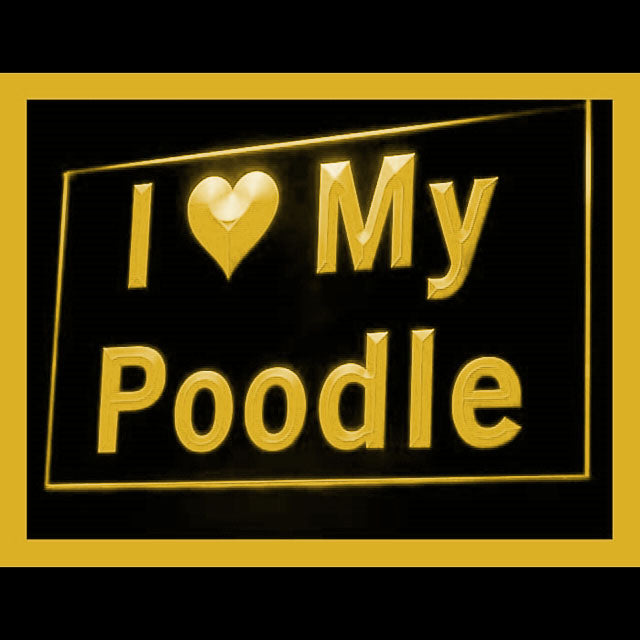210119 I Love My Poodle Pets Shop Home Decor Open Display illuminated Night Light Neon Sign 16 Color By Remote