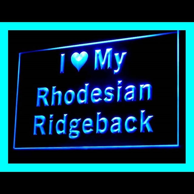 210120 I Love My Rhodesian Ridgeback Pets Home Decor Open Display illuminated Night Light Neon Sign 16 Color By Remote