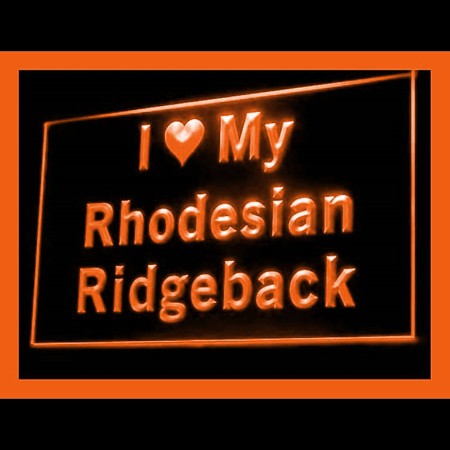 210120 I Love My Rhodesian Ridgeback Pets Home Decor Open Display illuminated Night Light Neon Sign 16 Color By Remote