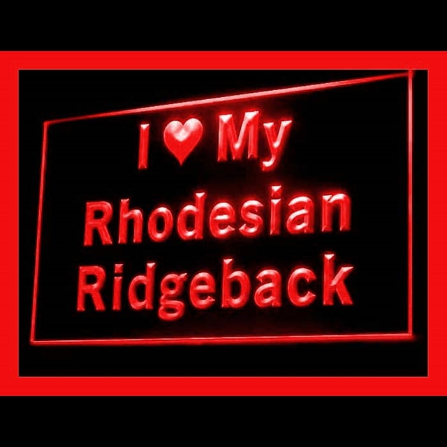 210120 I Love My Rhodesian Ridgeback Pets Home Decor Open Display illuminated Night Light Neon Sign 16 Color By Remote