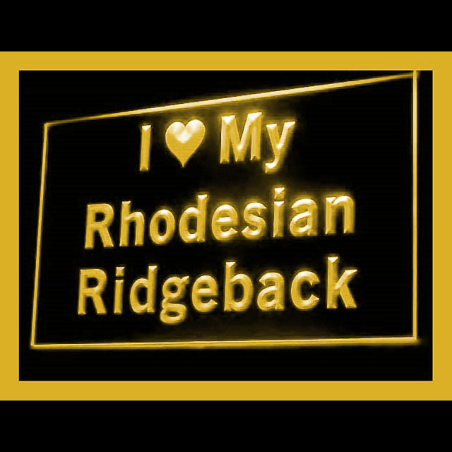 210120 I Love My Rhodesian Ridgeback Pets Home Decor Open Display illuminated Night Light Neon Sign 16 Color By Remote