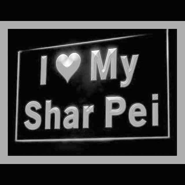 210122 I Love My Shar Pei Pets Shop Home Decor Open Display illuminated Night Light Neon Sign 16 Color By Remote