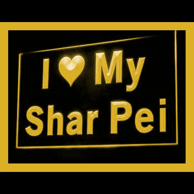 210122 I Love My Shar Pei Pets Shop Home Decor Open Display illuminated Night Light Neon Sign 16 Color By Remote