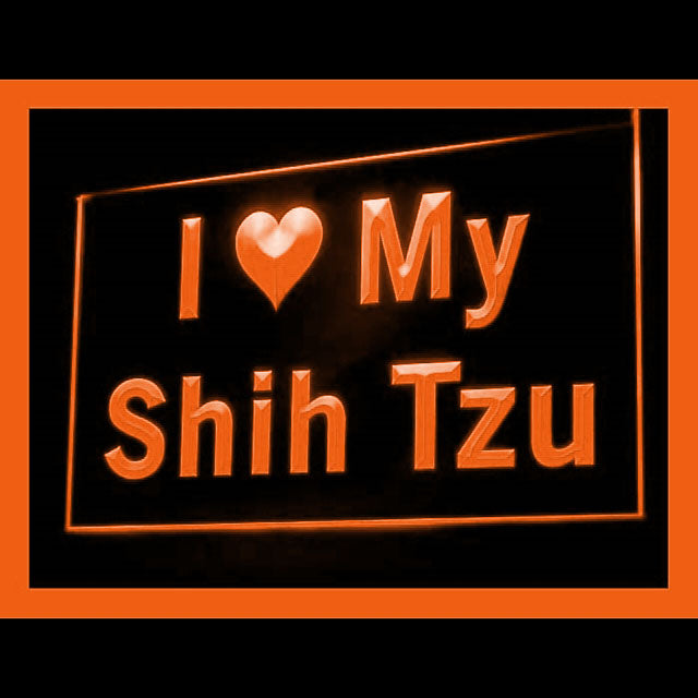 210123 I Love My Shih Tzu Pets Shop Home Decor Open Display illuminated Night Light Neon Sign 16 Color By Remote
