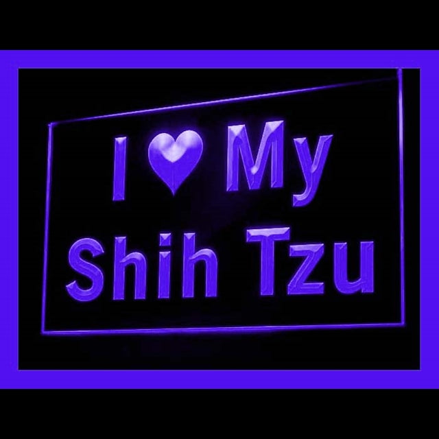 210123 I Love My Shih Tzu Pets Shop Home Decor Open Display illuminated Night Light Neon Sign 16 Color By Remote
