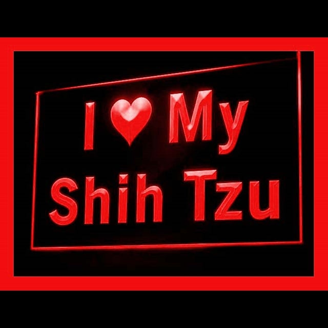 210123 I Love My Shih Tzu Pets Shop Home Decor Open Display illuminated Night Light Neon Sign 16 Color By Remote