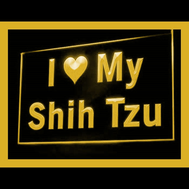 210123 I Love My Shih Tzu Pets Shop Home Decor Open Display illuminated Night Light Neon Sign 16 Color By Remote
