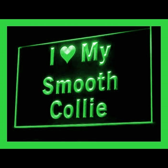 210124 I Love My Smooth Collie Pets Shop Home Decor Open Display illuminated Night Light Neon Sign 16 Color By Remote