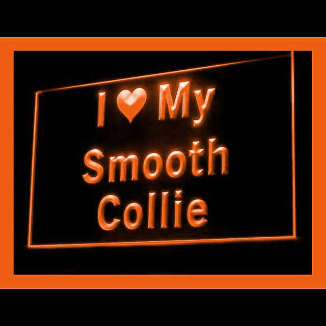 210124 I Love My Smooth Collie Pets Shop Home Decor Open Display illuminated Night Light Neon Sign 16 Color By Remote